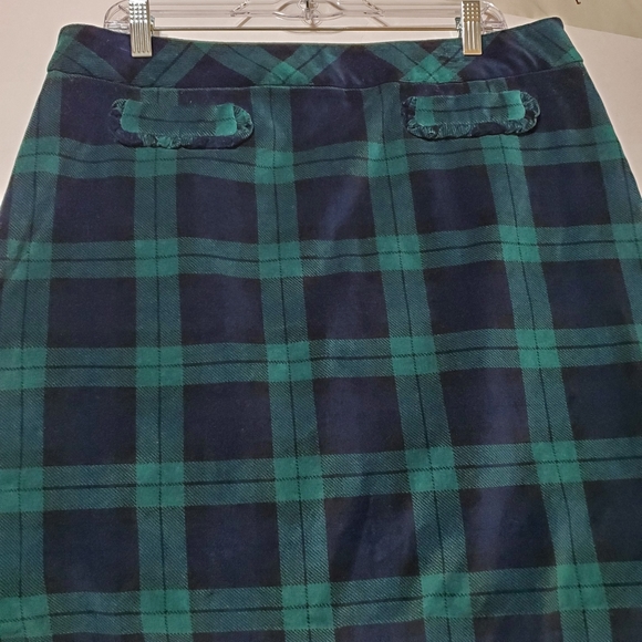 Talbots Tartan Plaid Velvet Skirt - Picture 5 of 10